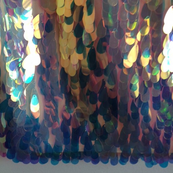 River Island Pink Iridescent Sequin Pencil Skirt US10 - Picture 4 of 7